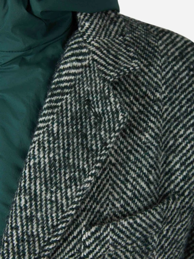Herno Single Breasted Hooded Coat In Verd Fosc