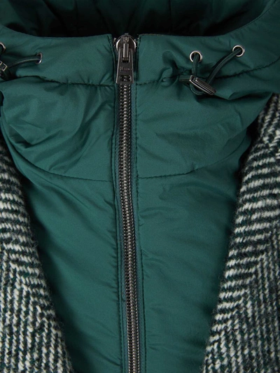 Herno Single Breasted Hooded Coat In Verd Fosc