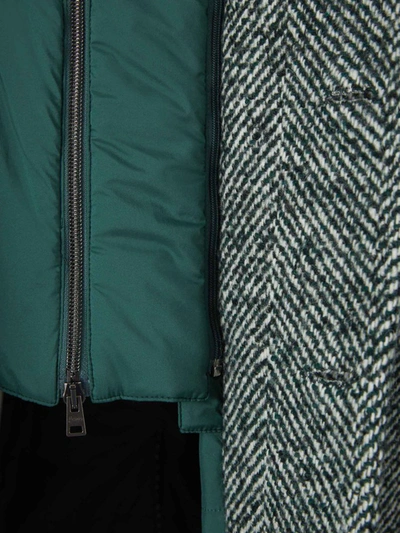 Herno Single Breasted Hooded Coat In Verd Fosc