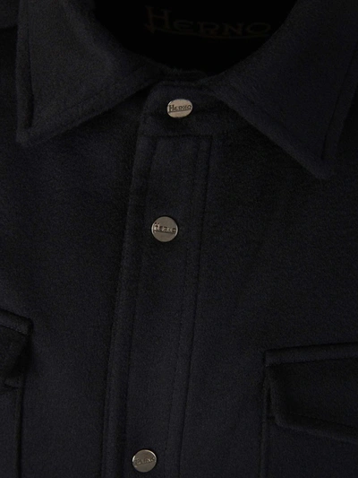 Shop Herno Wool And Cashmere Overshirt In Negre