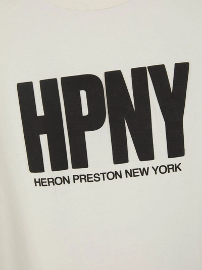 Shop Heron Preston Logo Cotton T-shirt In Blanc