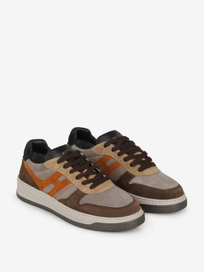 Shop Hogan H630 Leather Sneakers In Marró