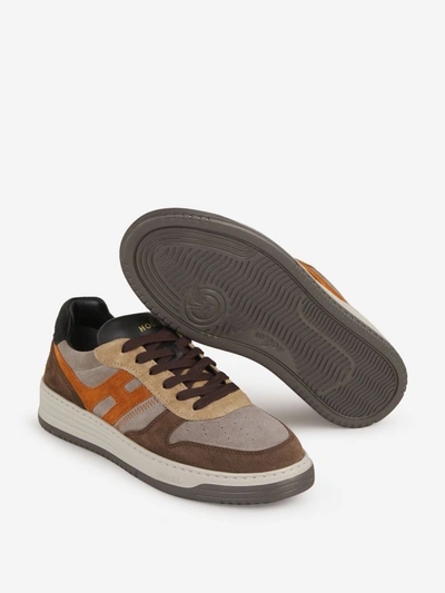 Shop Hogan H630 Leather Sneakers In Marró