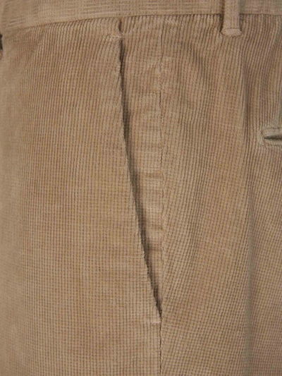 Shop Incotex Cotton Corduroy Trousers In Taupe