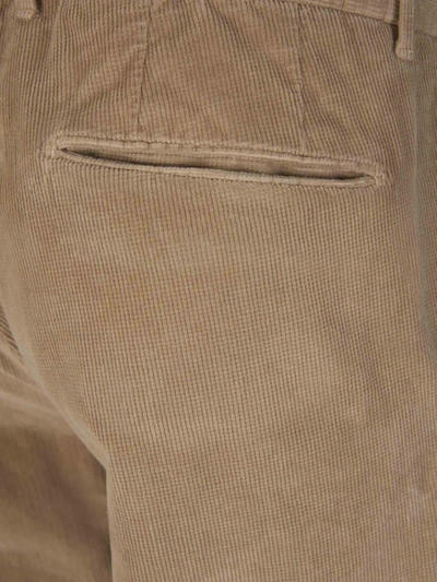 Shop Incotex Cotton Corduroy Trousers In Taupe