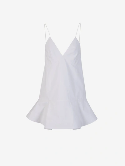 Shop Khaite Cotton Mini Dress In Blanc