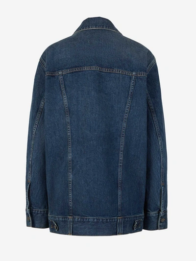 Shop Khaite Cotton Denim Jacket In Blau Marí