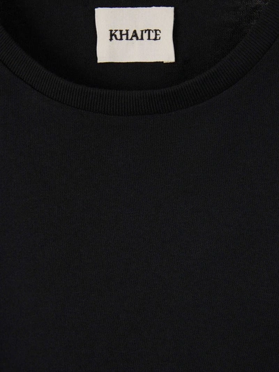 Shop Khaite Cotton Plain T-shirt In Negre