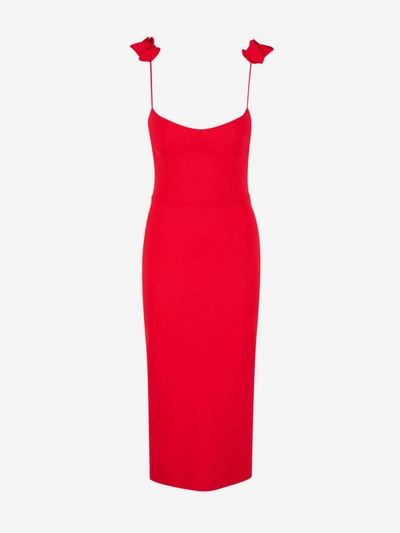 Shop Magda Butrym Bustier Midi Dress In Vermell