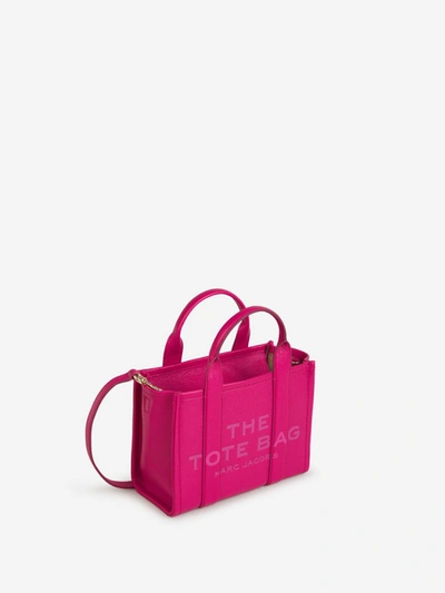 Shop Marc Jacobs Leather S Tote Bag In Fúcsia
