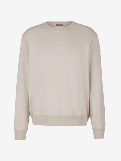 Shop Herno Cotton Resort Sweatshirt In Gris Clar