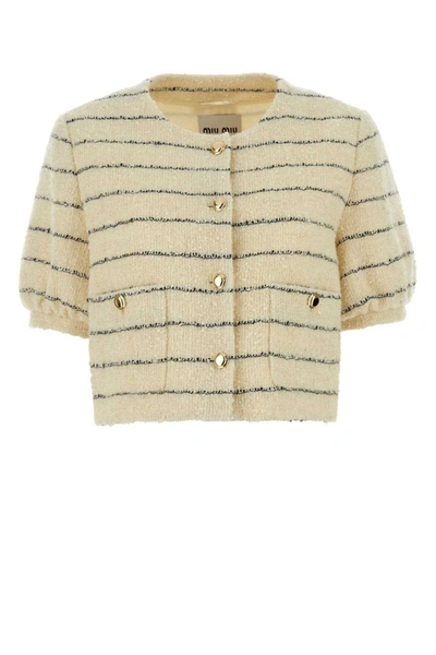 Shop Miu Miu Jackets And Vests In Stripped