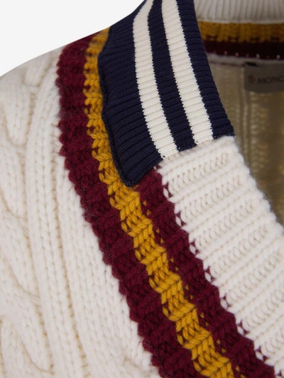 Shop Moncler Genius Cable Knit Vest In Beix