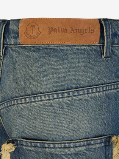 Shop Moncler Genius Wide Cotton Jeans In Blau Denim