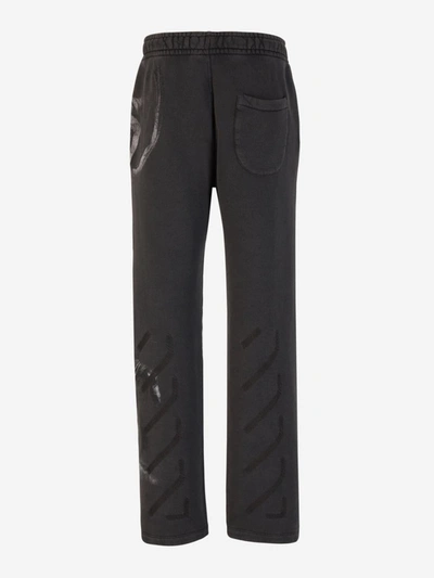 Shop Off-white Printed Cotton Joggers In Gris Fosc
