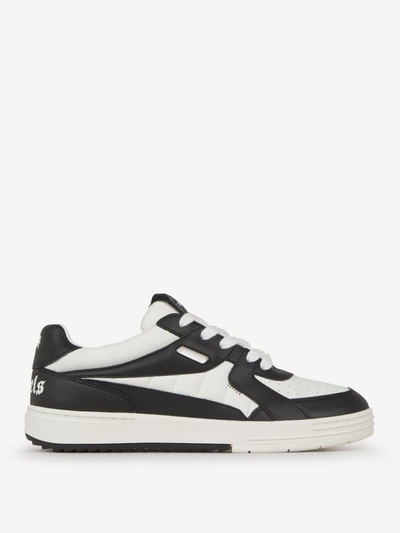 Shop Palm Angels University Leather Sneakers In Negre