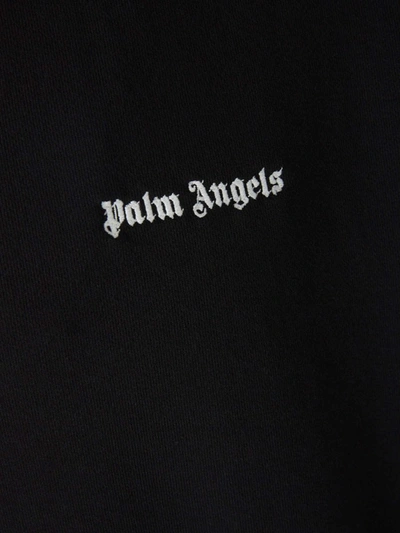 Shop Palm Angels Zip Neck Sweatshirt In Negre