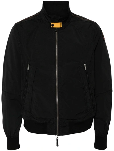 Shop Parajumpers Cotton Blend Bomber Jacket In Black