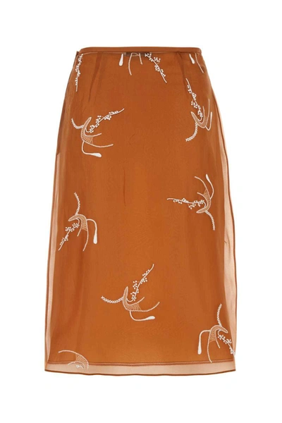 Shop Prada Skirts In Orange