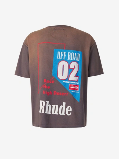 Shop Rhude Off-road Cotton T-shirt In Taupe