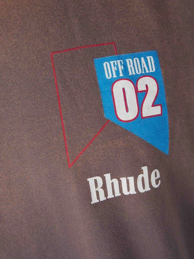 Shop Rhude Off-road Cotton T-shirt In Taupe