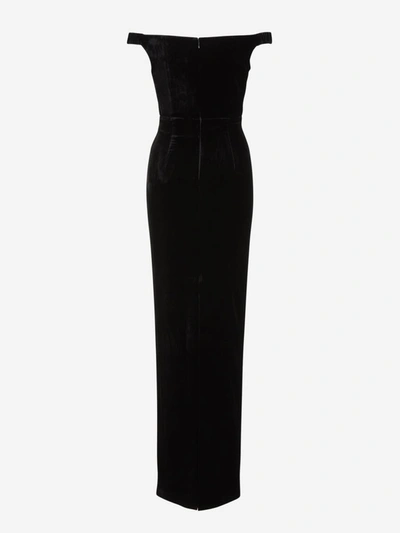 Shop Roland Mouret Velvet Maxi Dress In Negre