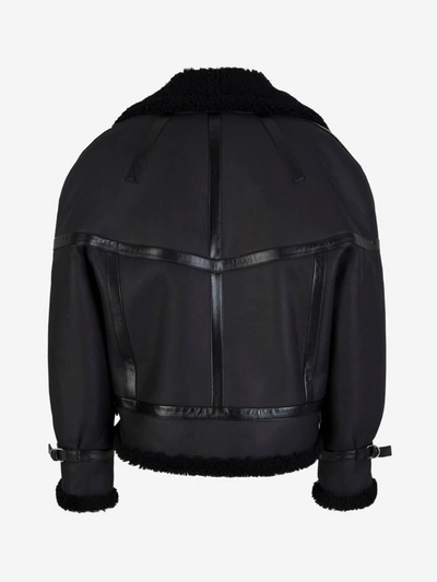 Shop Saint Laurent Leather Biker Jacket In Negre