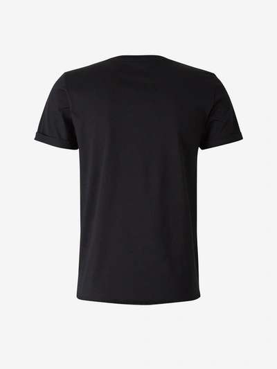 Shop Saint Laurent Logo Cotton T-shirt In Negre