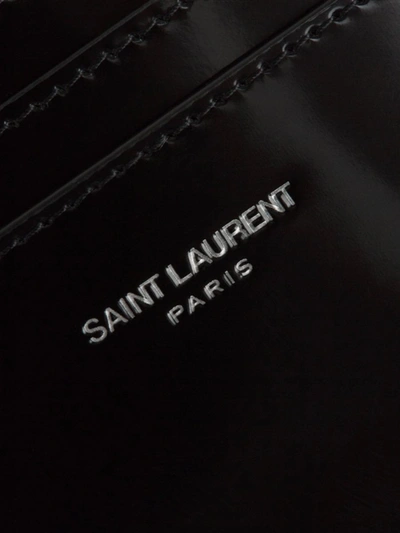 Shop Saint Laurent Paris Leather Card Holder In Negre