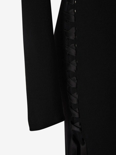 Shop Saint Laurent Wool Maxi Dress In Negre