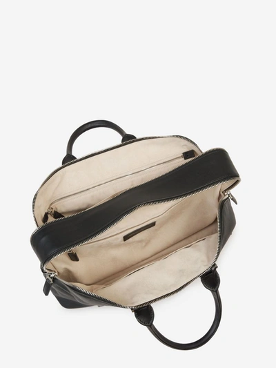 Shop Santoni Leather Briefcase Bag In Negre