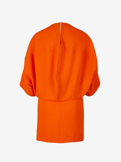 Shop Stella Mccartney Oversized Sleeves Dress In Taronja