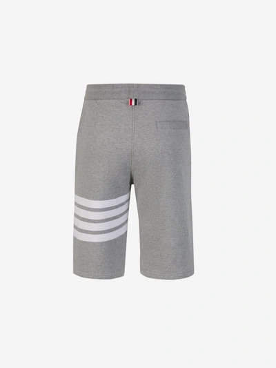 Shop Thom Browne Striped Cotton Bermuda Shorts In Gris Clar