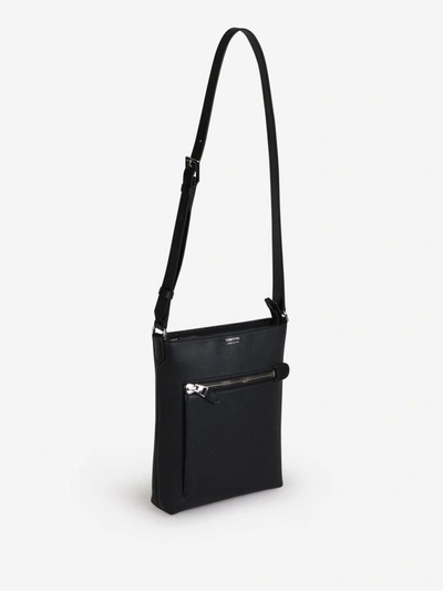 Shop Tom Ford Logo Leather Crossbody Bag In Negre