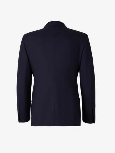 Shop Tom Ford Plain Wool Suit In Blau Nit