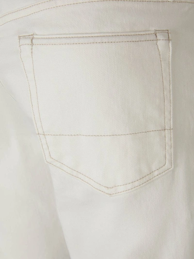 Shop Tom Ford Slim Fit Cotton Jeans In Ivori