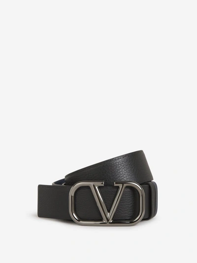 Shop Valentino Garavani Reversible Vlogo Belt In Negre