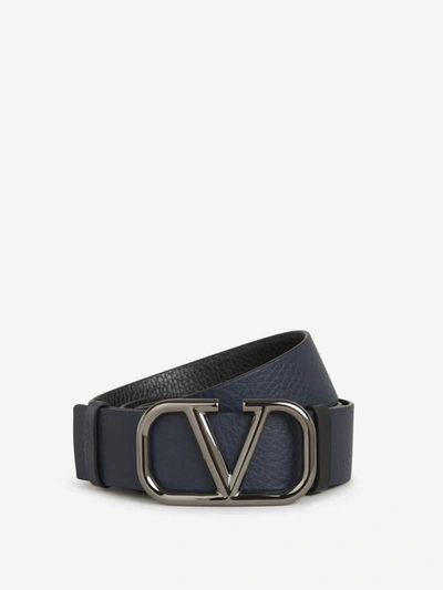 Shop Valentino Garavani Reversible Vlogo Belt In Negre