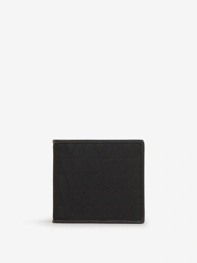 Shop Valentino Garavani Toile Iconographe Wallet In Negre