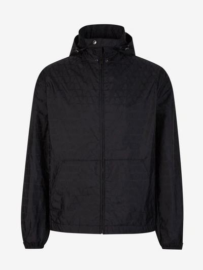 Shop Valentino Monogram Technical Jacket In Negre
