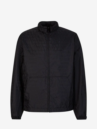Shop Valentino Monogram Technical Jacket In Negre