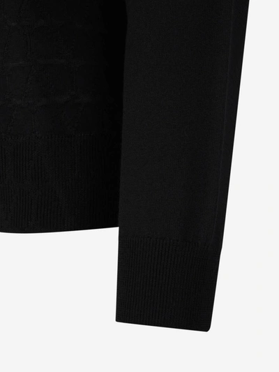 Shop Valentino Monogram Wool Sweater In Negre