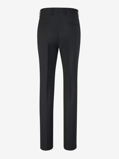 Shop Valentino Wool And Mohair Trousers In Gris Fosc