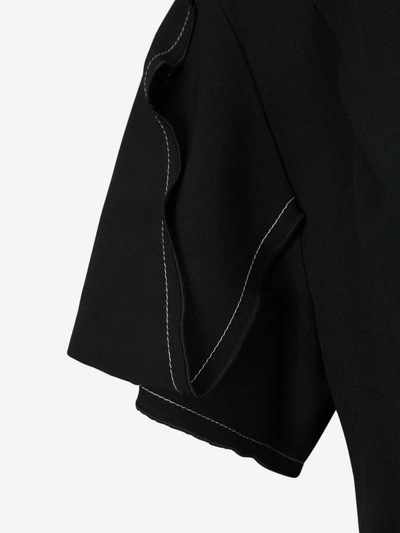 Shop Victoria Beckham Ruched Midi Dress In Negre