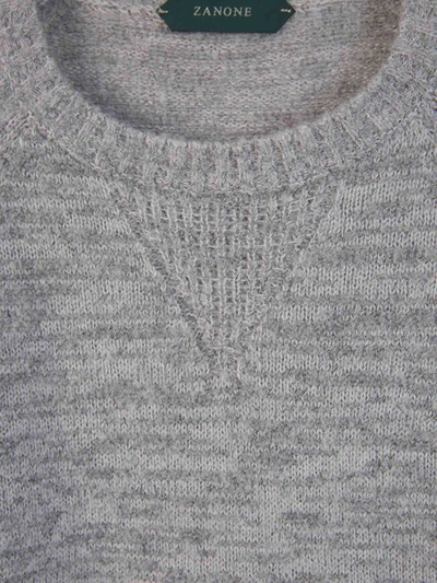Shop Zanone Wool Knit Sweater In Gris Clar