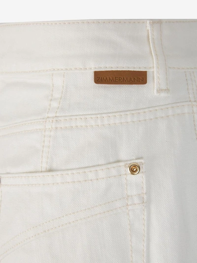 Shop Zimmermann Cotton Flared Jeans In Blanc