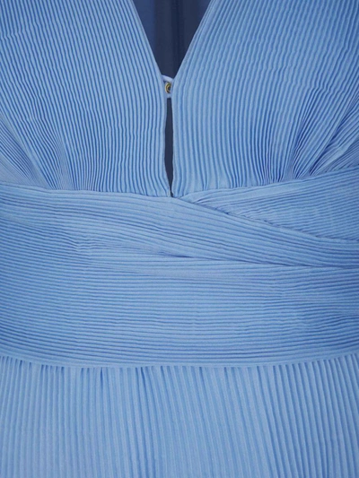 Shop Zimmermann Pleated Midi Dress In Blau Cel