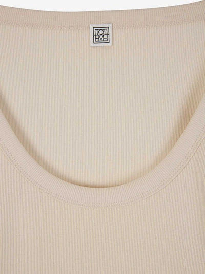 Shop Totême Basic Cotton T-shirt In Crema