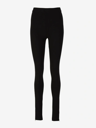 Shop Totême Elastic Zipper Leggings In Negre