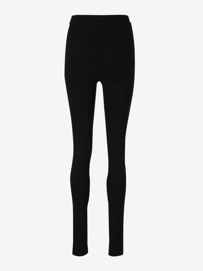 Shop Totême Elastic Zipper Leggings In Negre